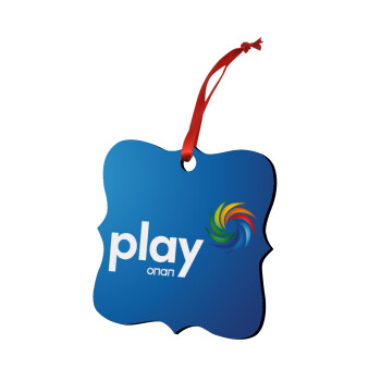 Play by ΟΠΑΠ, Στολίδι Χριστουγεννιάτικο στολίδι polygon ξύλινο 7.5cm
