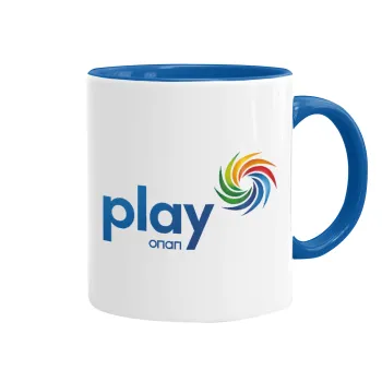 Play by ΟΠΑΠ, Κούπα χρωματιστή μπλε, κεραμική, 330ml
