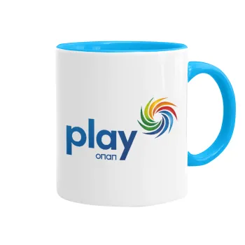 Play by ΟΠΑΠ, Κούπα χρωματιστή γαλάζια, κεραμική, 330ml