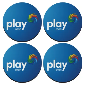 Play by ΟΠΑΠ, SET of 4 round wooden coasters (9cm)