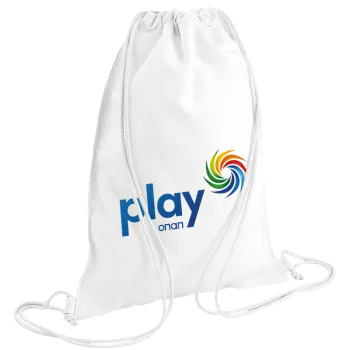Play by ΟΠΑΠ, Backpack pouch GYMBAG white (28x40cm)