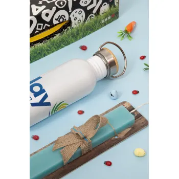 Play by ΟΠΑΠ, Πασχαλινή Λαμπάδα με παγούρι μεταλλικό (620ml, stainless steel) & κερί αρωματικό πλακέ (30cm) (ΤΙΡΚΟΥΑΖ)