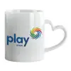 Mug heart handle, ceramic, 330ml