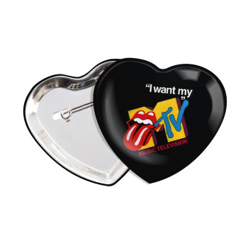 I want my MTV, Κονκάρδα παραμάνα καρδιά (57x52mm)