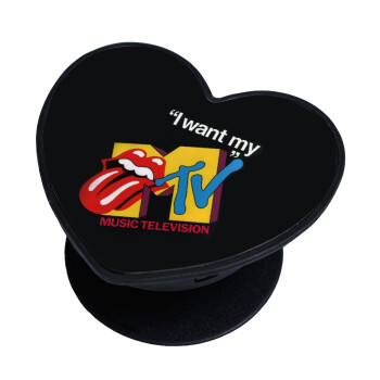 I want my MTV, Phone Holders Stand  καρδιά Μαύρο Βάση Στήριξης Κινητού στο Χέρι