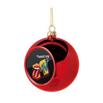 I want my MTV, Χριστουγεννιάτικη μπάλα δένδρου Κόκκινη 8cm