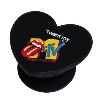 I want my MTV, Phone Holders Stand  καρδιά Μαύρο Βάση Στήριξης Κινητού στο Χέρι
