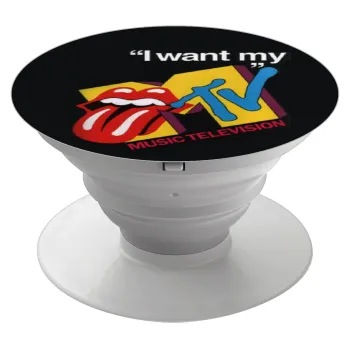 I want my MTV, Phone Holders Stand  White Hand-held Mobile Phone Holder
