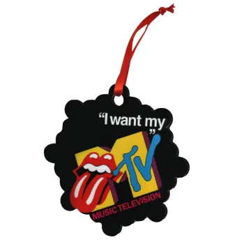 I want my MTV, Στολίδι Χριστουγεννιάτικο στολίδι snowflake ξύλινο 7.5cm