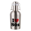 I Love 80s, Μεταλλικό παγούρι Inox (Stainless steel) με καπάκι ασφαλείας 1L