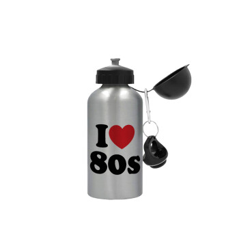 I Love 80s, Metallic water jug, Silver, aluminum 500ml