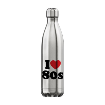 I Love 80s, Μεταλλικό παγούρι θερμός Inox (Stainless steel), διπλού τοιχώματος, 750ml