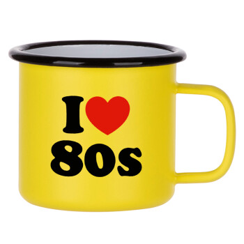 I Love 80s, Κούπα Μεταλλική εμαγιέ ΜΑΤ Κίτρινη 360ml