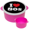 I Love 80s, ΡΟΖ παιδικό δοχείο φαγητού (lunchbox) πλαστικό (BPA-FREE) Lunch Βox M16 x Π16 x Υ8cm