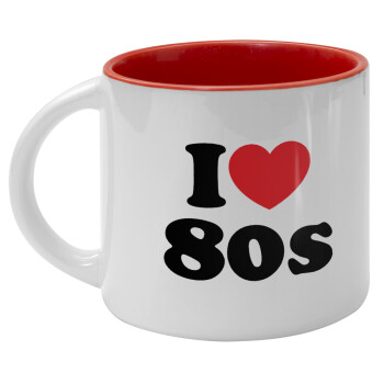 I Love 80s, Κούπα κεραμική 400ml Λευκή/Κόκκινη