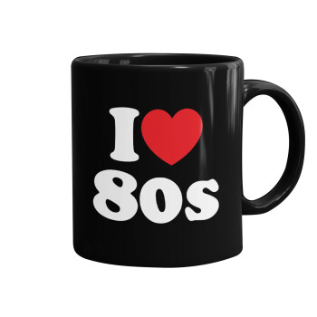 I Love 80s, Mug black, ceramic, 330ml