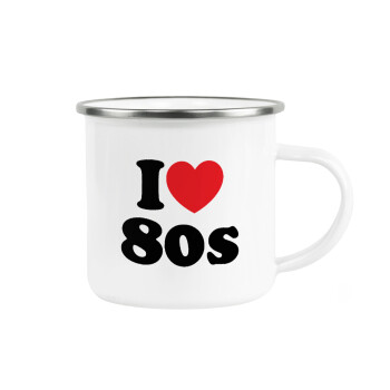 I Love 80s, Metallic enamel cup white 360ml