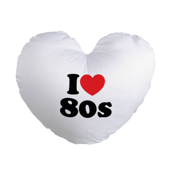 I Love 80s, Μαξιλάρι καναπέ καρδιά 40x40cm περιέχεται το  γέμισμα