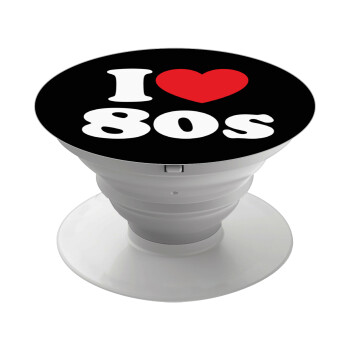 I Love 80s, Phone Holders Stand  White Hand-held Mobile Phone Holder