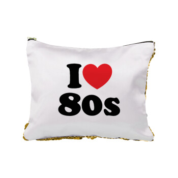 I Love 80s, Τσαντάκι νεσεσέρ με πούλιες (Sequin) Χρυσό