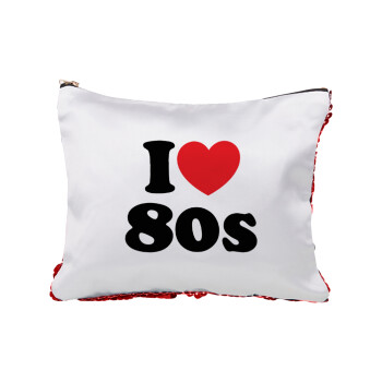 I Love 80s, Τσαντάκι νεσεσέρ με πούλιες (Sequin) Κόκκινο