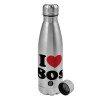 Metallic water bottle, stainless steel, 750ml