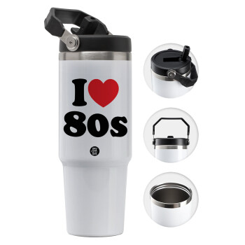 I Love 80s, 30oz stainless Steel Tumbler with Handle