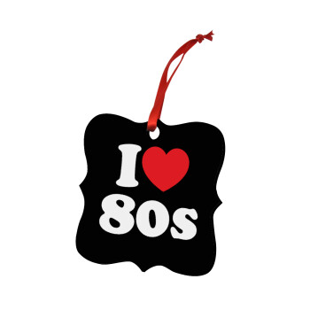 I Love 80s, Christmas ornament polygon wooden 7.5cm