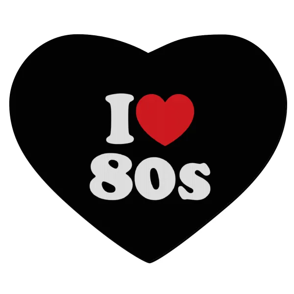 I Love 80s — Mousepad heart 23x20cm
