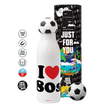 I Love 80s, Μπάλα ποδοσφαίρου μεταλλικό παγούρι θερμός, διπλού τοιχώματος, 550ml