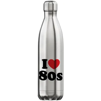 I Love 80s, Μεταλλικό παγούρι θερμός Inox (Stainless steel), διπλού τοιχώματος, 750ml