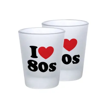 I Love 80s, Σφηνοπότηρα γυάλινα 45ml του πάγου (2 τεμάχια)