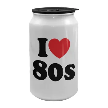I Love 80s, Κούπα ταξιδιού μεταλλική με καπάκι (tin-can) 500ml