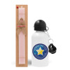 Easter Set, metallic aluminum bottle (500ml) & aromatic flat Easter candle (30cm) (PINK)