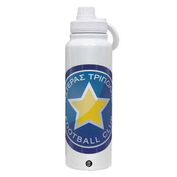 Asteras Tripolis, 1L Stainless Steel Thermal Bottle with Phone Holder & Double Wall Insulation