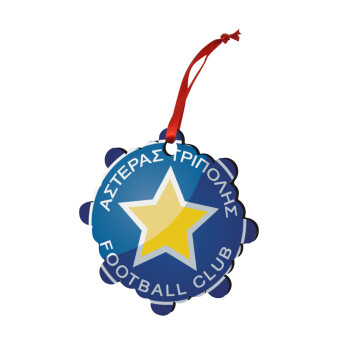 Asteras Tripolis, Christmas ornament snowflake wooden 7.5cm