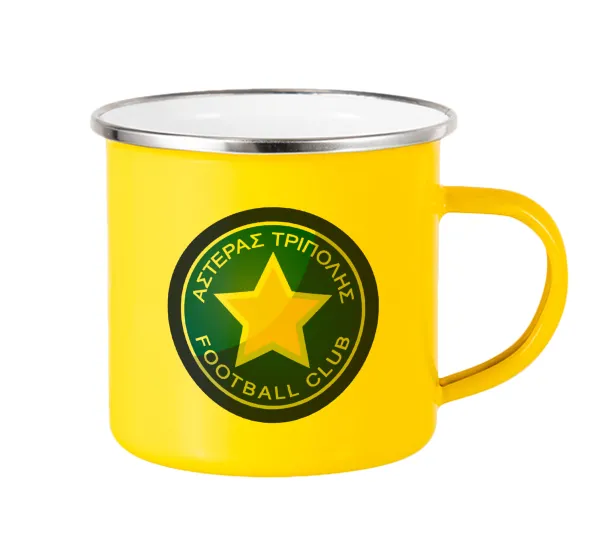 Asteras Tripolis — Yellow Enamel Metallic Cup 360ml