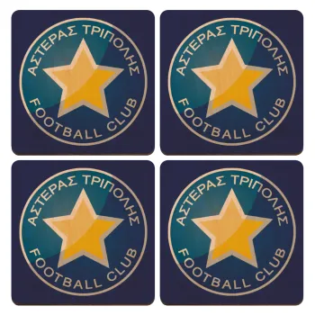 Αστέρας Τρίπολης, ΣΕΤ x4 Σουβέρ ξύλινα τετράγωνα plywood (9cm)