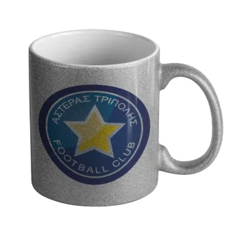 Asteras Tripolis, Κούπα Ασημένια Glitter που γυαλίζει, κεραμική, 330ml