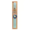 Easter Set, wooden keychain & aromatic flat Easter candle (30cm) (TURQUOISE)