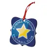 Christmas ornament polygon wooden 7.5cm