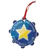 Christmas ornament snowflake wooden 7.5cm