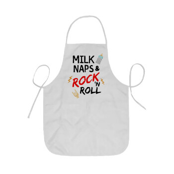 milk naps and Rock n' Roll, Ποδιά Σεφ ολόσωμη κοντή  Παιδική (44x62cm)