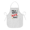milk naps and Rock n' Roll, Chef Apron Short Full Length Adult (63x75cm)