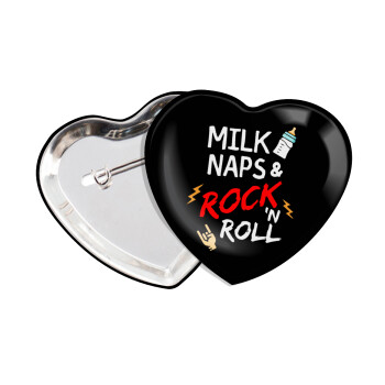 milk naps and Rock n' Roll, Κονκάρδα παραμάνα καρδιά (57x52mm)