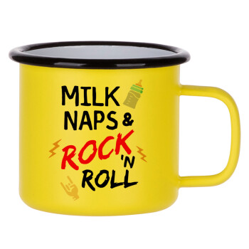milk naps and Rock n' Roll, Κούπα Μεταλλική εμαγιέ ΜΑΤ Κίτρινη 360ml