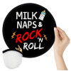 milk naps and Rock n' Roll, Βεντάλια υφασμάτινη αναδιπλούμενη με θήκη (20cm)