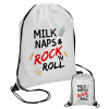 milk naps and Rock n' Roll, Τσάντα πουγκί με μαύρα κορδόνια (1 τεμάχιο)