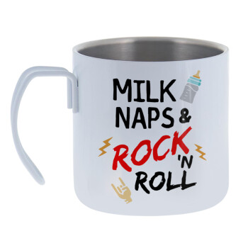 milk naps and Rock n' Roll, Mug Stainless steel double wall 400ml
