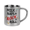 milk naps and Rock n' Roll, Mug Stainless steel double wall 300ml